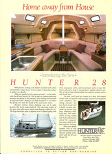 1989 Hunter Marine 28 Yacht Boat Sailboat Sailing vintage Print AD