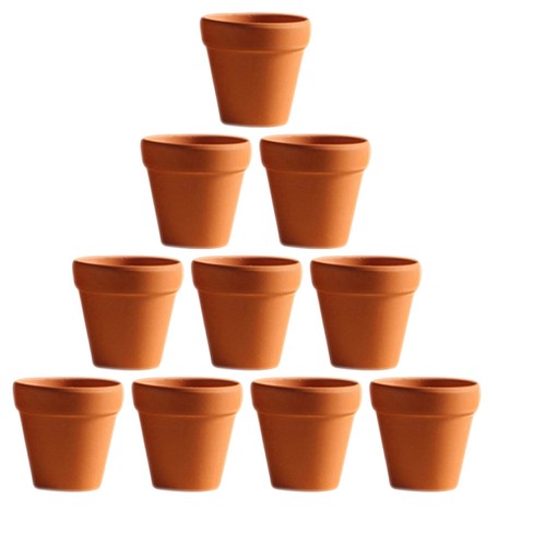 20x mini terracotta pots 8cm - terracotta,