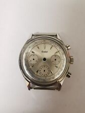 Vintage Gallet Chronograph Stainless Watch Case & Dial Valjoux 72 For Parts 
