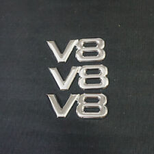 3x Silver Chrome V8 Small