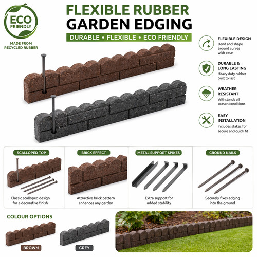 Flexible rubber garden - rubber, edging