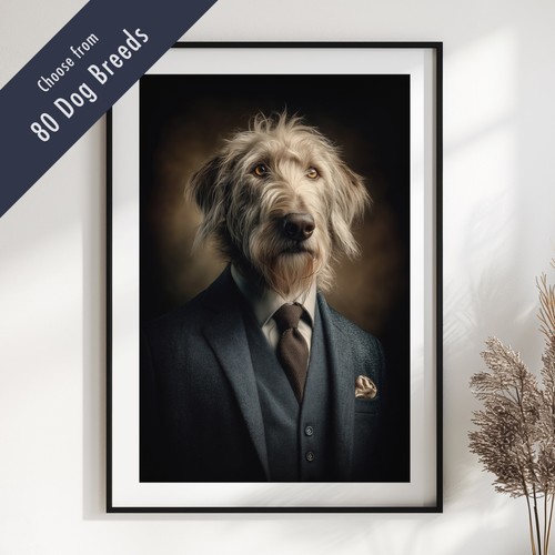 Smartly dressed dog portrait - dressed,
