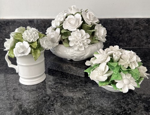 Aynsley white hand made flower - made,