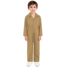 Boys Girls Jumpsuit Overall Mechanic Costume Long Sleeve Coveralls Boiler Suit