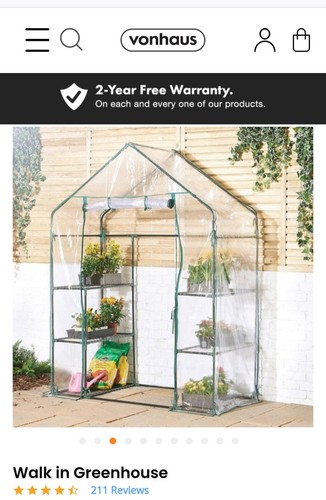 Vonhaus walk greenhouse - vonhaus,