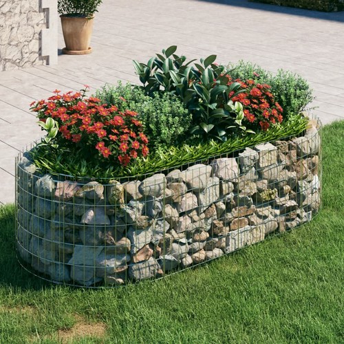 Large gabion raised garden - gabion, bed