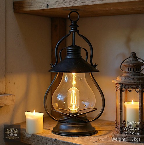 Vintage industrial led lantern - vintage,