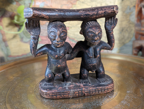 Vintage african carved luba - african,