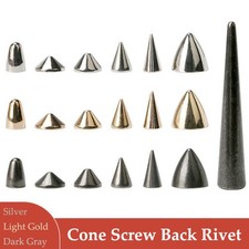 Cone Screw Back Metal Studs Spike Leather-Craft Rivet Clothing Jacket Spots DIY