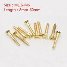 SOLID BRASS SLOTTED COUNTERSUNK WOOD SCREWS ALL GAUGES & SIZE M1/M2/M3/M4/M5/M6