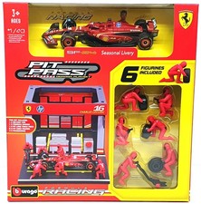 Burago 1/43 Scale 18-36862 - F1 Ferrari SF-24 Pit Pass Diorama 2024 #16 Leclerc