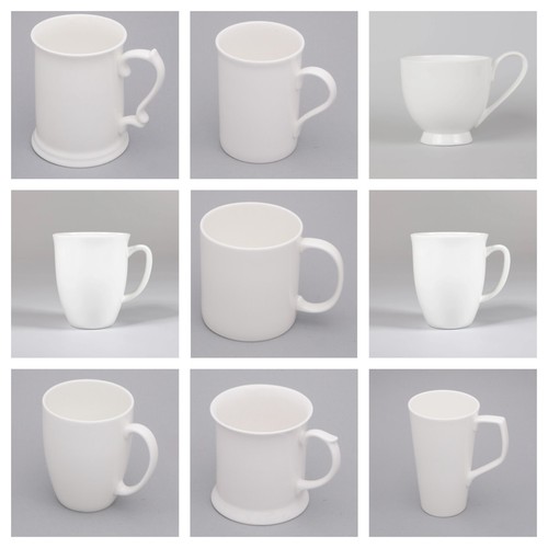 White bone china mugs - ,