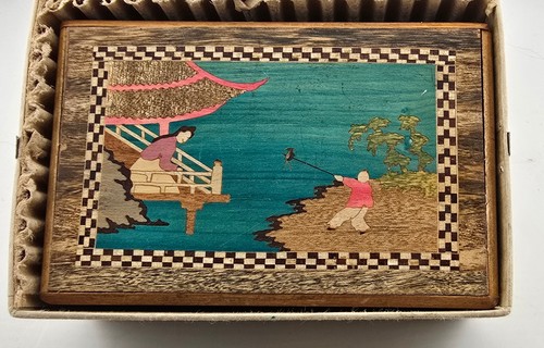 Vintage japanese inlaid - inlaid, wooden