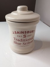 J Sainburys Ceramic blue stilton jar london pottery