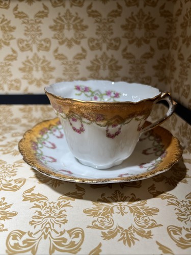 Vintage teacup and saucer gold - and,