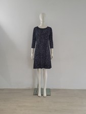 BNWT Out of Xile (2) Blue Dress UK 10 12 EU 38 40 White Geo Fit Flare Midi Jerse