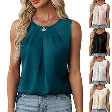 Ladies Summer Sleeveless Satin