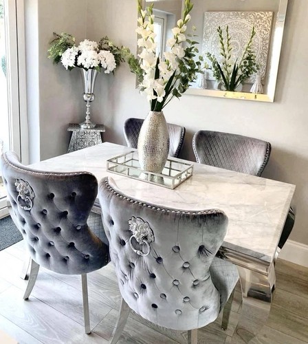 Marble dining table 4 button - marble,