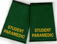 Woven Student Paramedic Epaulette Slider Pair Green Epaulettes