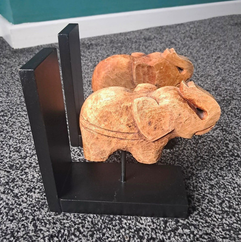 Carved wooden elephant - carved,