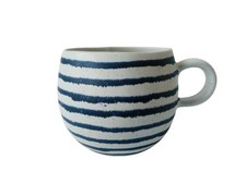 oval handmade blue & white