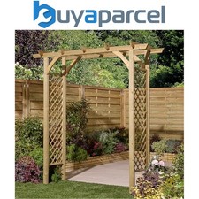 Rowlinson Wooden Garden Broadway Arch Square Top Pergola Plant Support 1.5m