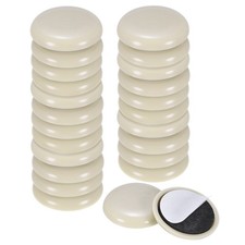 24-Pack Furniture Sliders 1.3" Diameter Self-Adhesive Mover Glides Round [White]