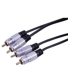 Black Twin RCA Phono 0.5m 1m