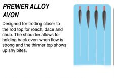 Premier Alloy Stemmed Avon Stick Floats. Barbel, Chub, Trotting River Fishing.