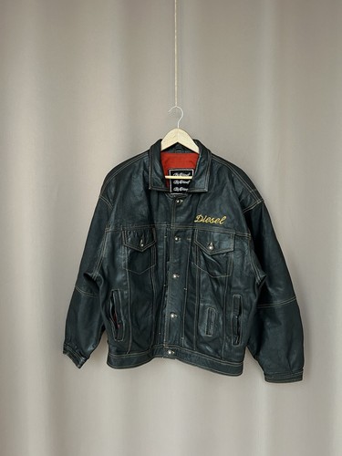 Diesel leather jacket big back - diesel,
