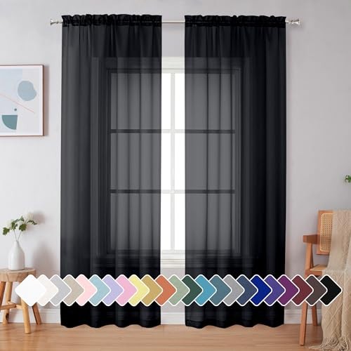 Sheer curtains inches - sheer, 90