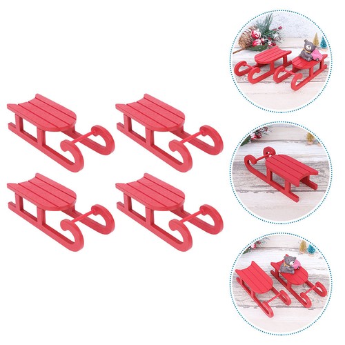 Set red wooden sleigh - set,