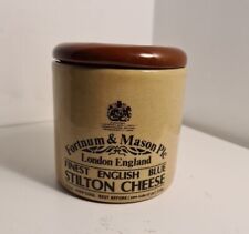 Fortnum & Mason Blue Stilton Cheese Pot With Lid Stoneware London England