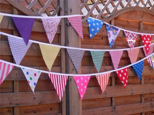 Fabric bunting vintage floral - fabric,