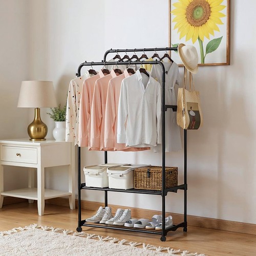 Clothes rail two - clothes, shelves