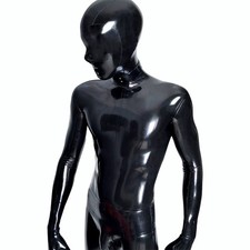 Mens Latex Bodysuit Hooded with Gloves Socks Rubber Catsuit Fetish Customized