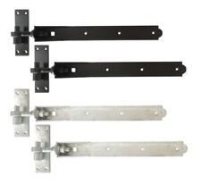 Adjustable Gate Hinges Heavy Duty Hook and Band Garden Shed Door in Galv & Black