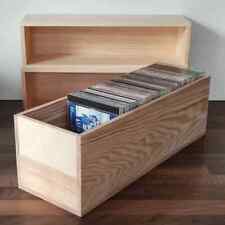 CD storage shelf wooden stacking boxes crate wood pyrography unit Natural ECO