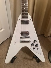 White Flying V Electric Guitar