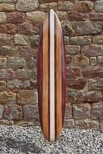 SURFBOARD WOODEN 130cm (PAINTED BOTH SIDES) BEACH RETRO STRIPE CAMPER / su130R9D