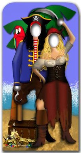 Pirate couple stand - pirate, stand-