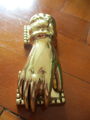 Vintage solid brass lady - , hand