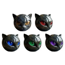 Luxury Black Cat Stone Sculpture - Elegant Home Décor & Art Piece Stones Carved