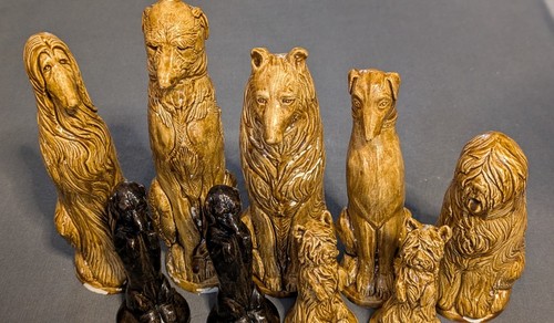 Dogs chess set latex molds - dogs,