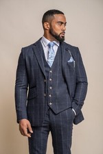 Cavani Men's Slim Fit Windowpane Check Suit Clearance Sale Was £289.97