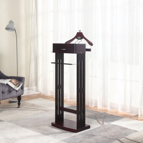 Wooden suit valet stand with - suit,