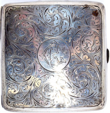 Sterling Hallmarked Silver Cigarette Case 100 Grams 80mm - 90mm Vintage Gift