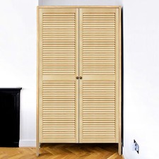 Single Louvre Door/Vented Open Slatted/Natural Pine/Wardrobe & Cabinet Doors 