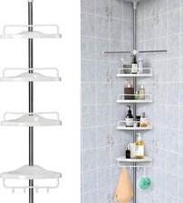 4 Tier Telescopic Bathroom Wall Corner Shelf Rack Shower Caddy Storage Organizer
