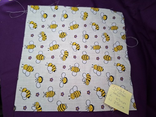 White with bees cotton fabric - bees,